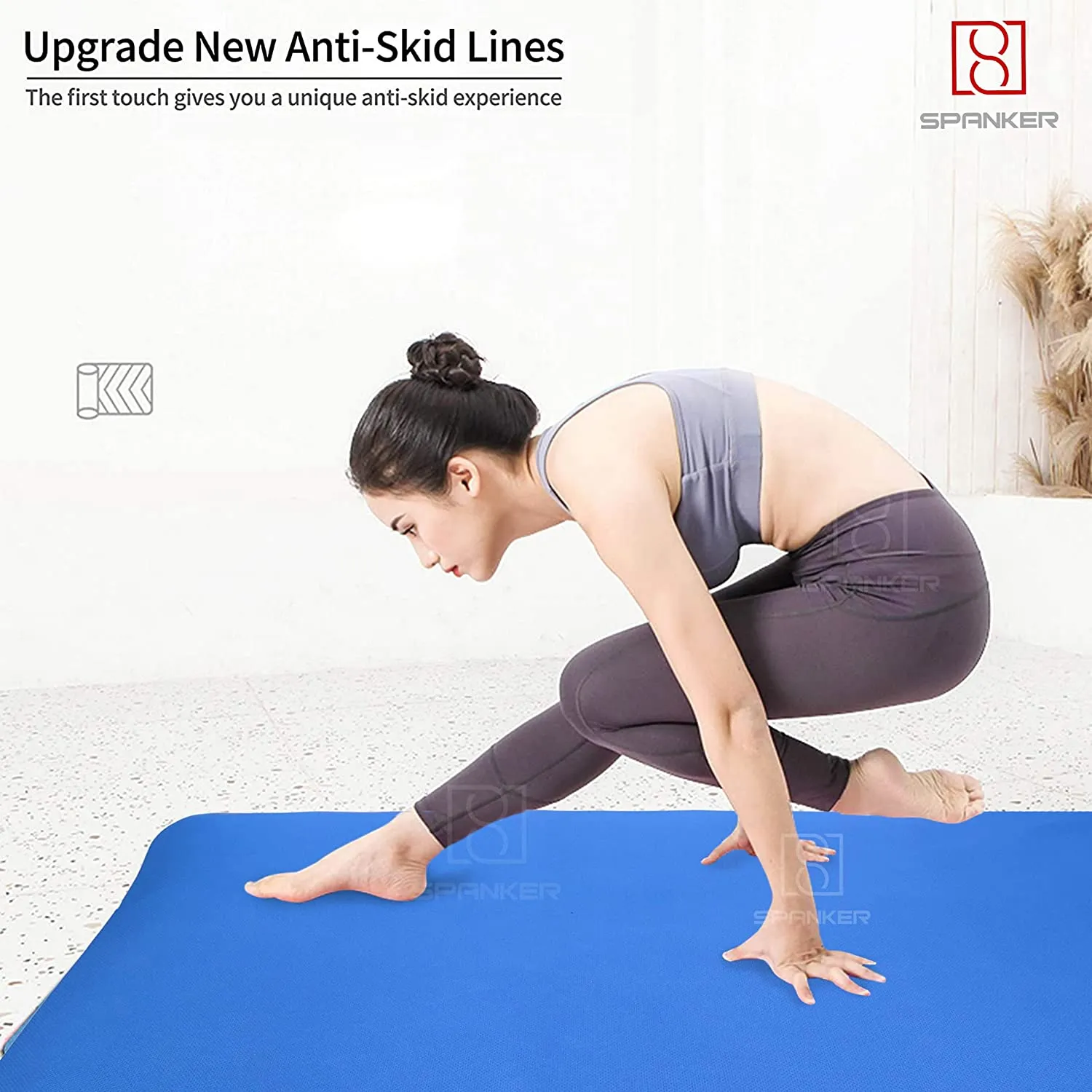 Spanker Premium 5 mm Printed Thick Non Slip Exercise & Fitness Mat for All Types of Yoga, Pilates & Floor Workouts (68"L x 24"W x 5 mm Thick) (Design May Vary)