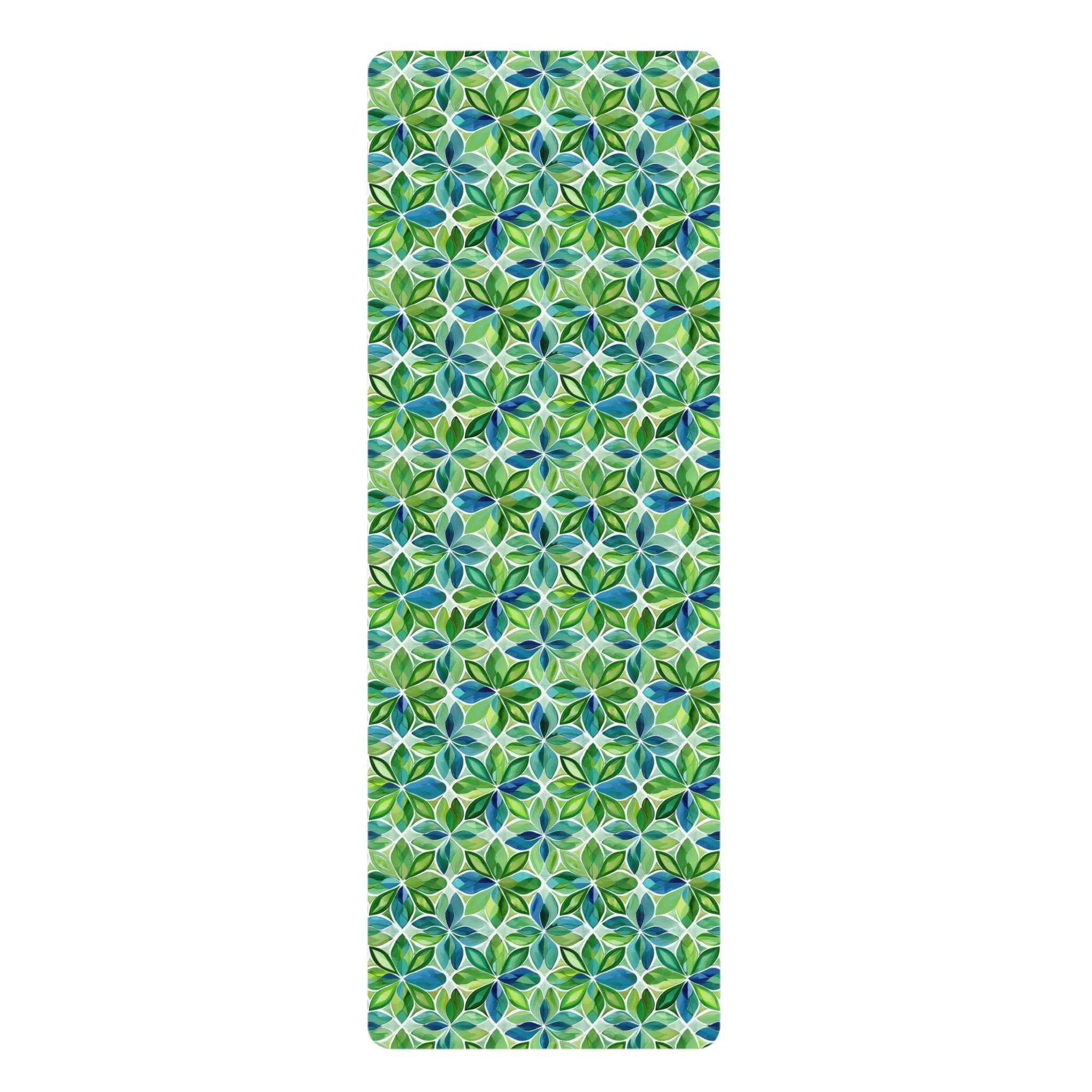 Spring Geo Floral Rubber Yoga Mat - Bring Nature’s Geometry to Your Flow: A Dance of Color and Energy
