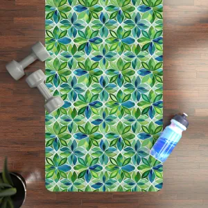Spring Geo Floral Rubber Yoga Mat - Bring Nature’s Geometry to Your Flow: A Dance of Color and Energy