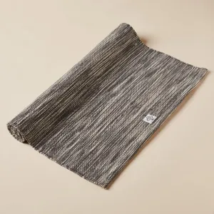 Sur-tapis / tapis yoga doux coton 183cm x 68cm x4 mm gris chine