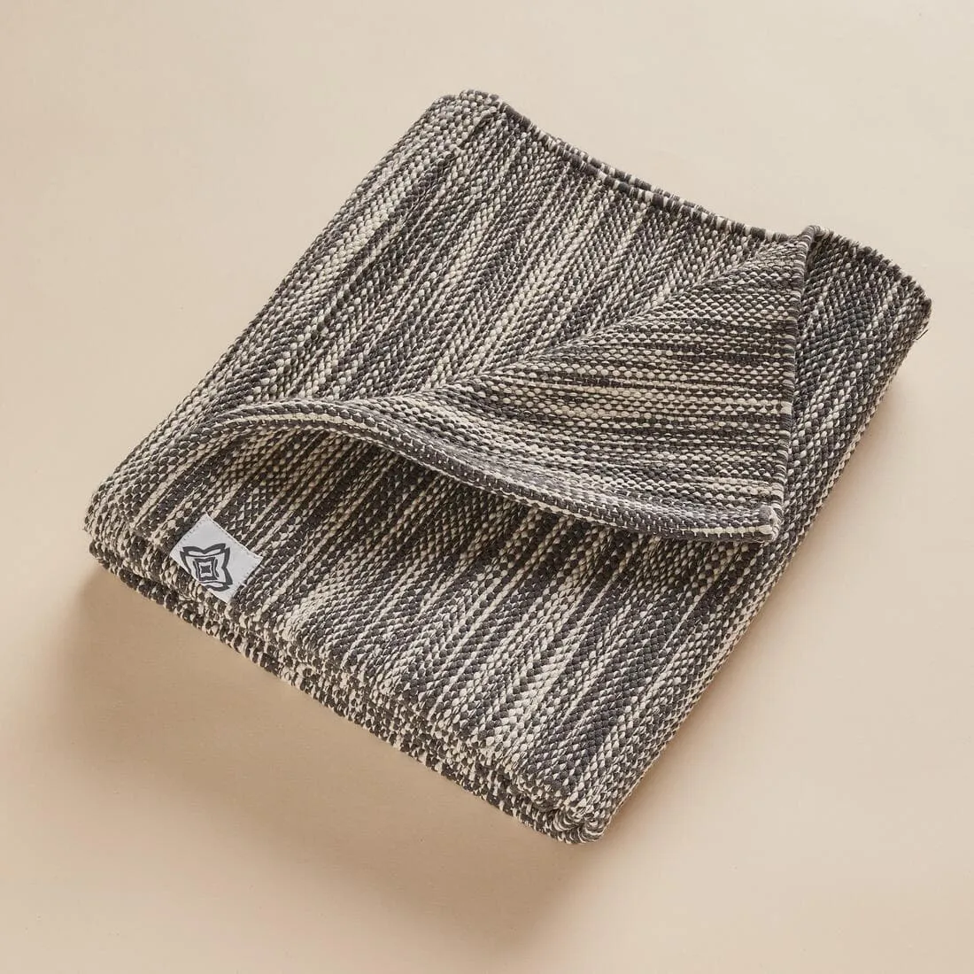 Sur-tapis / tapis yoga doux coton 183cm x 68cm x4 mm gris chine