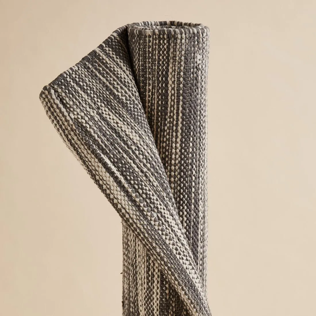 Sur-tapis / tapis yoga doux coton 183cm x 68cm x4 mm gris chine