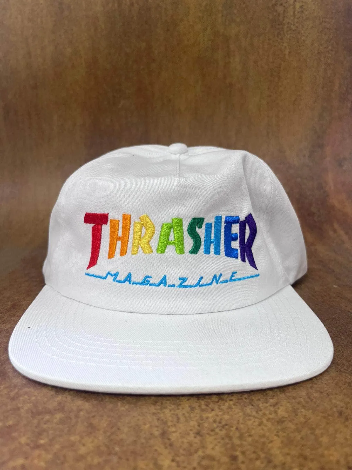 Thrasher Rainbow Mag Snapback Cap White