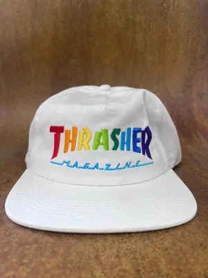 Thrasher Rainbow Mag Snapback Cap White