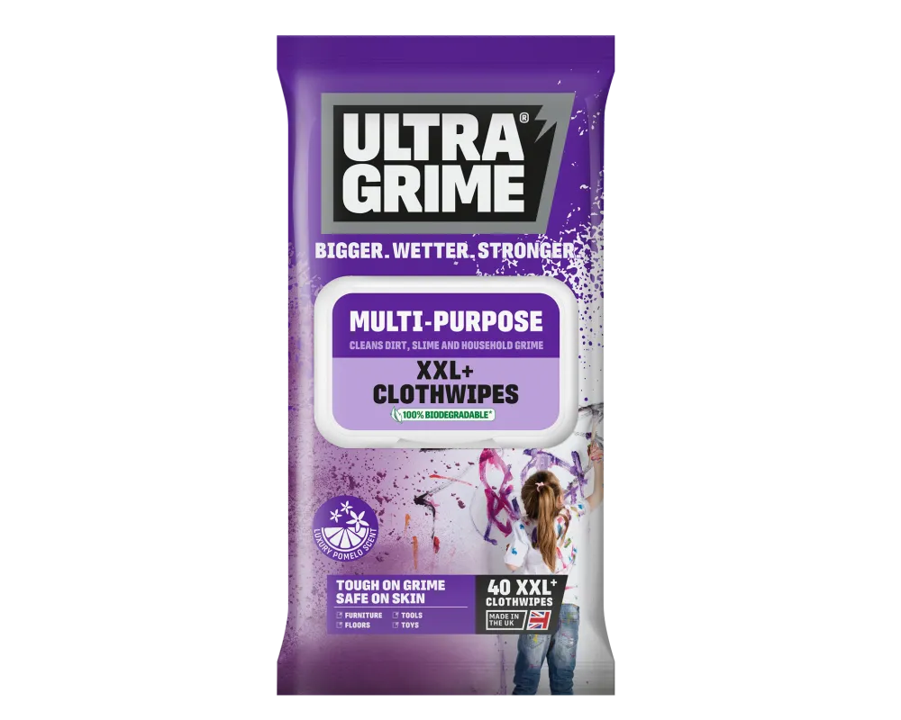 Ultragrime Multi-Purpose Pomelo Clothwipes 40PK