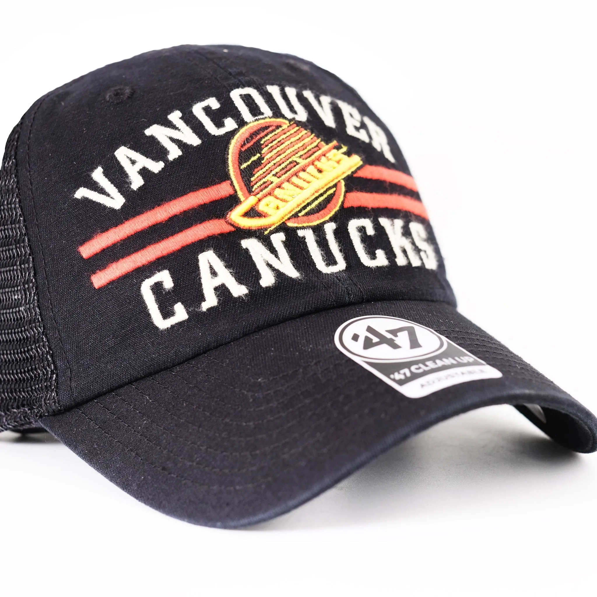 Vancouver Canucks Third - 47 Brand NHL Clean Up Highpoint Adjustable Hat - Black OSFM