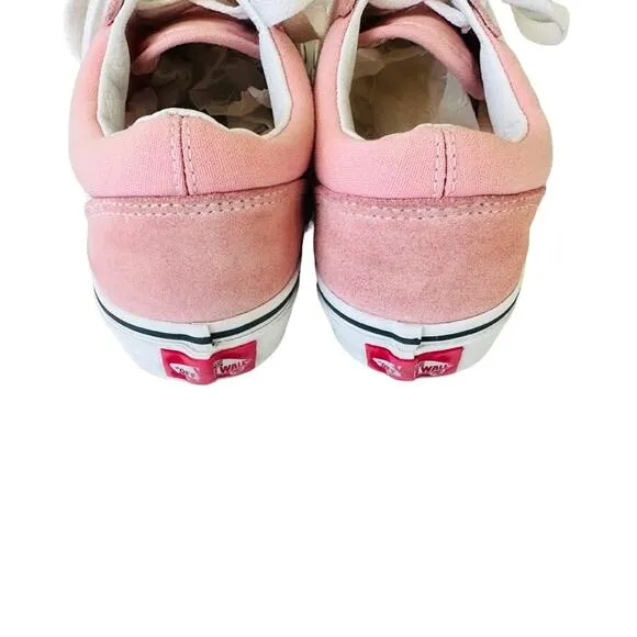 VANS Girls Old Skool Skate Sneaker Rose Dawn Pink Suede Size 2.5 Unisex Leather