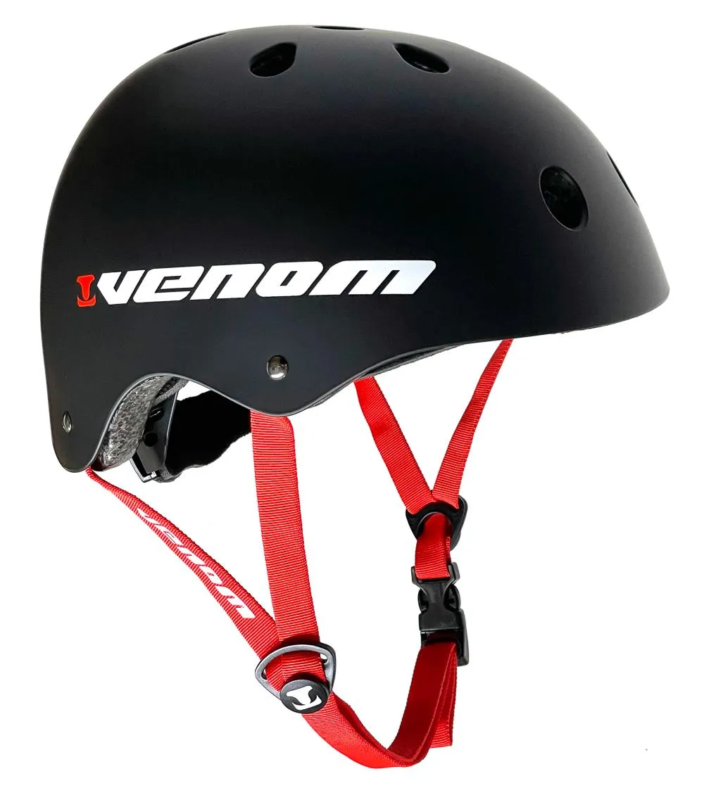 Venom Skateboards Pro Skate Skateboard Scooter Adjustable Helmet - Black