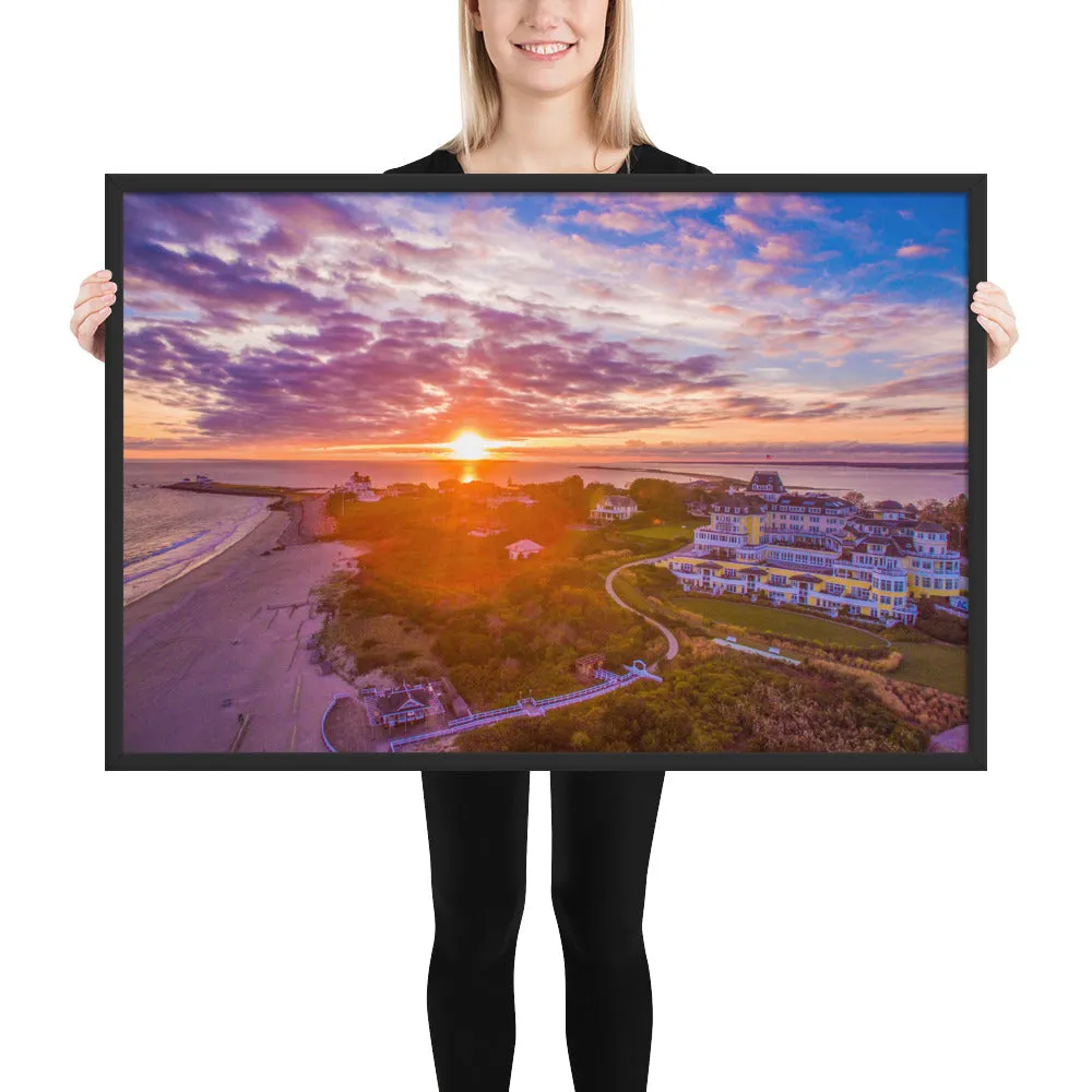 Watch Hill Sunset Over East Beach, Framed poster