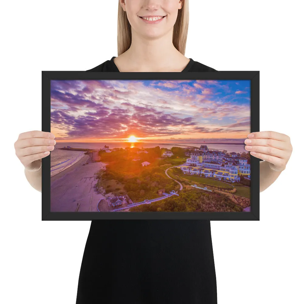 Watch Hill Sunset Over East Beach, Framed poster