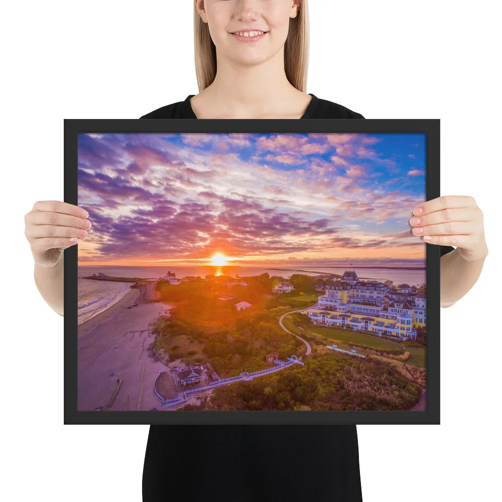 Watch Hill Sunset Over East Beach, Framed poster