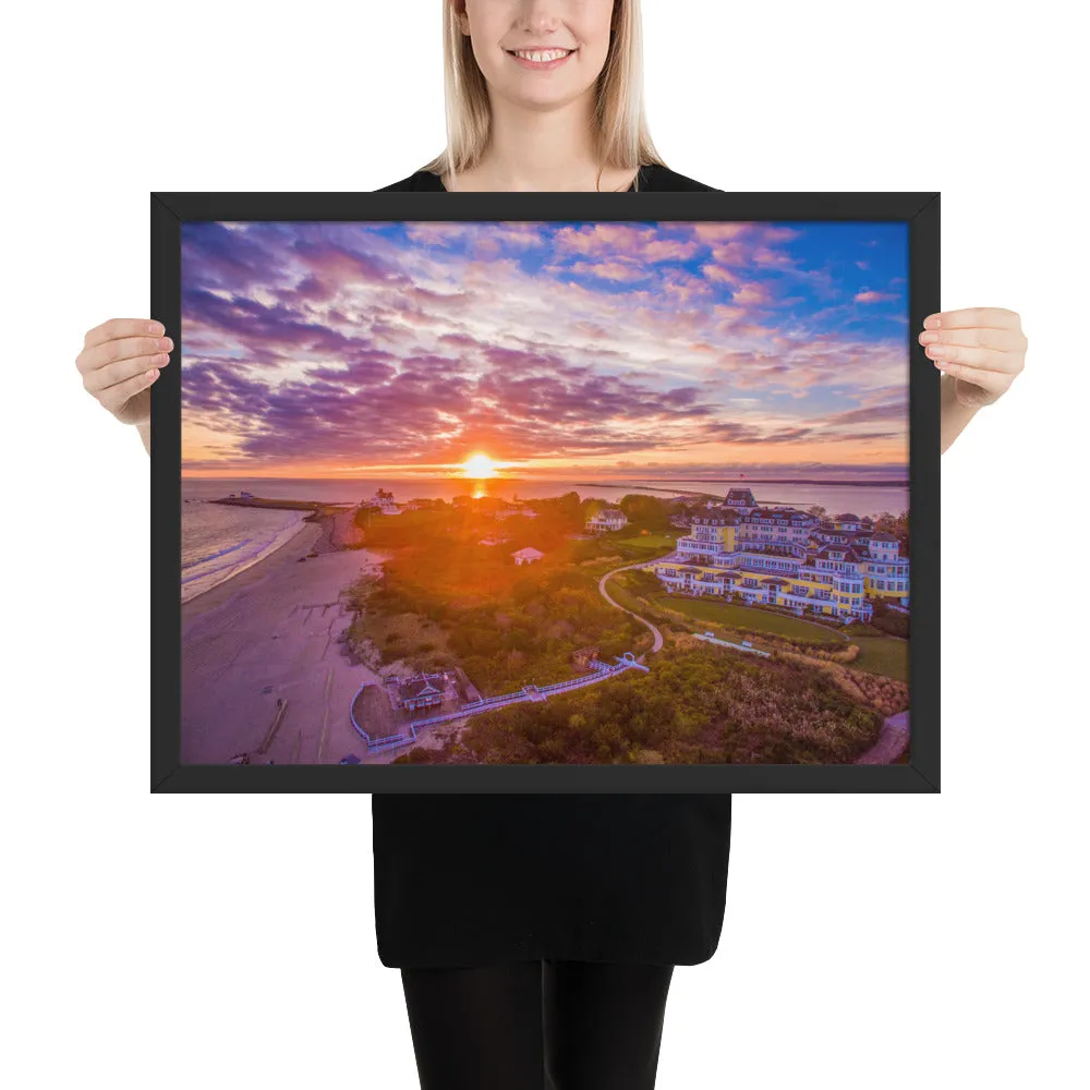 Watch Hill Sunset Over East Beach, Framed poster