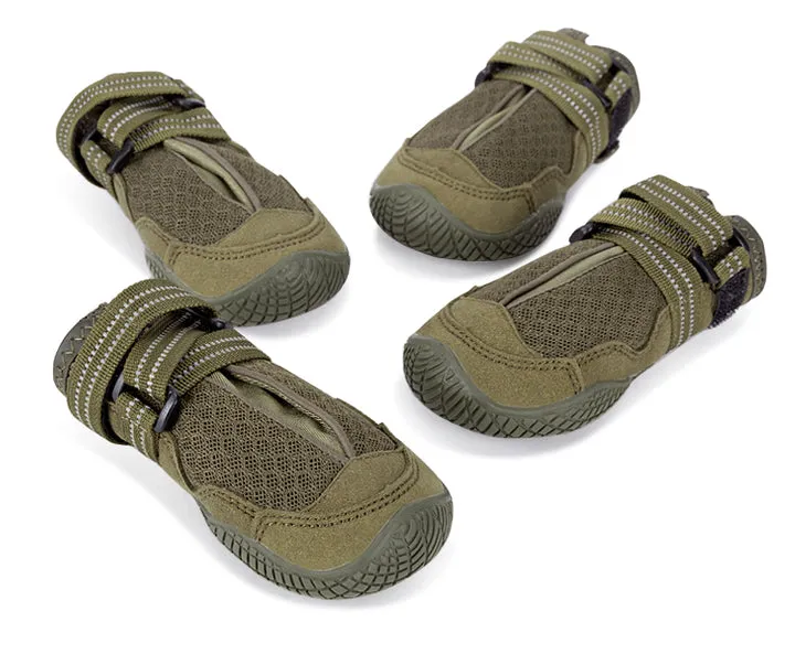 Whinhyepet Outdoor Adventure Dog Shoes - Green, Size 8