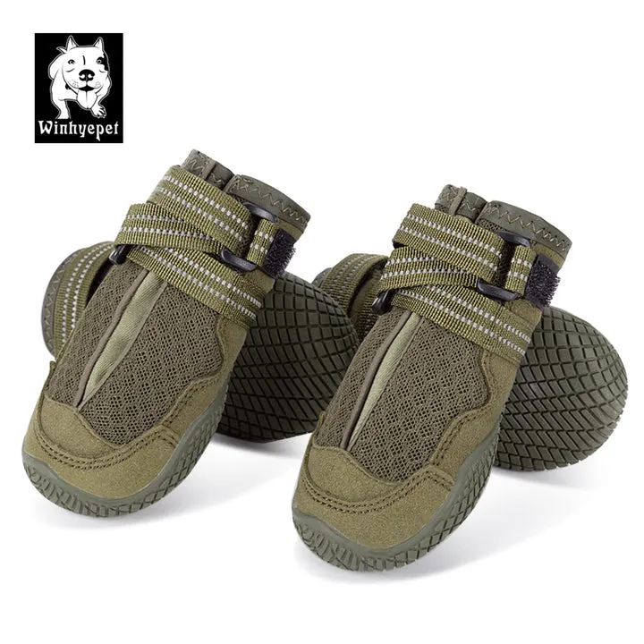 Whinhyepet Outdoor Adventure Dog Shoes - Green, Size 8