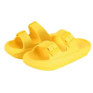 Women Men Cloud Slides for Quick Drying Non-Slip Double Buckle Pool Beach Sandals Open Toe Soft Thick Sole Cushioned Pillow Slippers Bathroom Massage Spa Shower Shoes