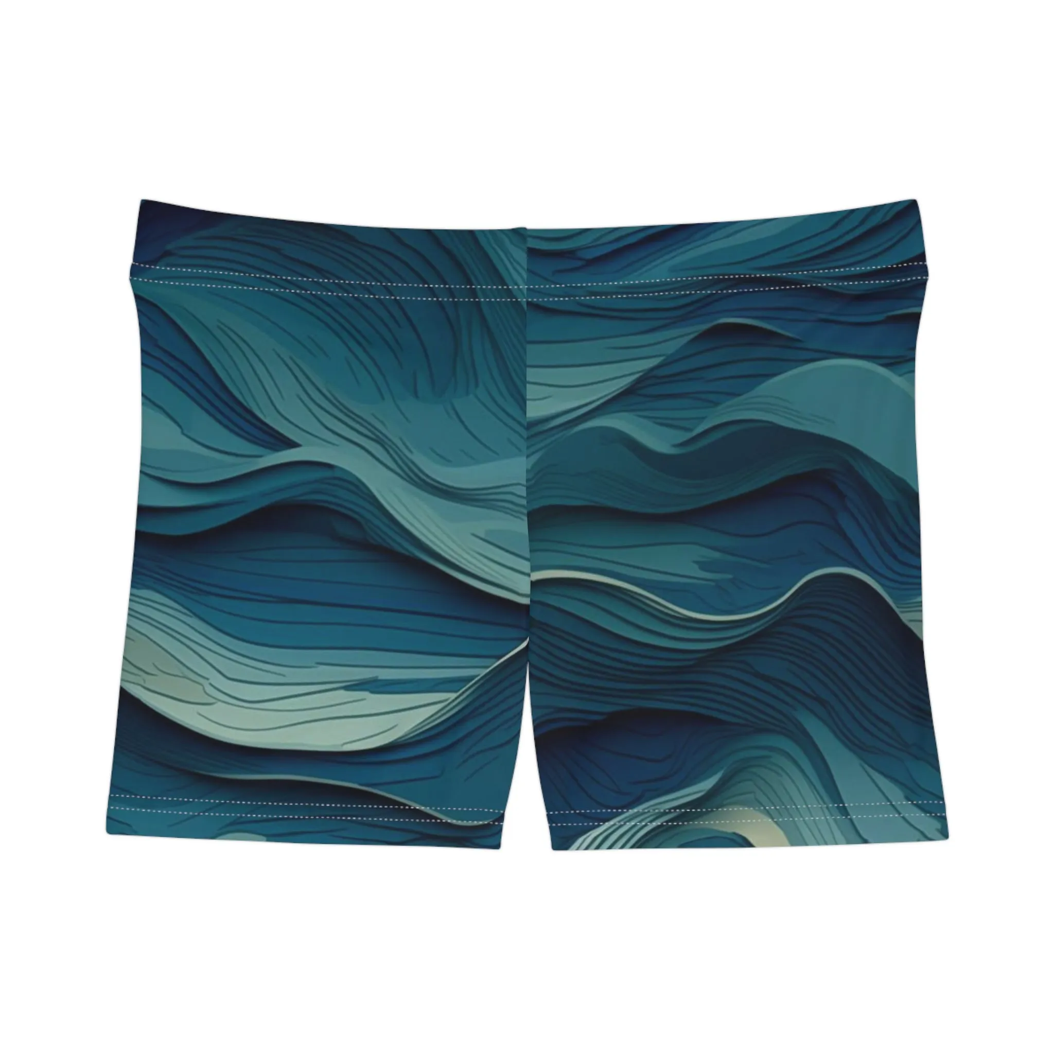 Workout Shorts - Jehanne Tadasana Ocean Waves