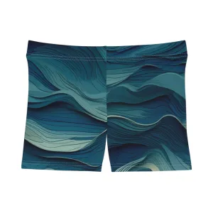 Workout Shorts - Jehanne Tadasana Ocean Waves