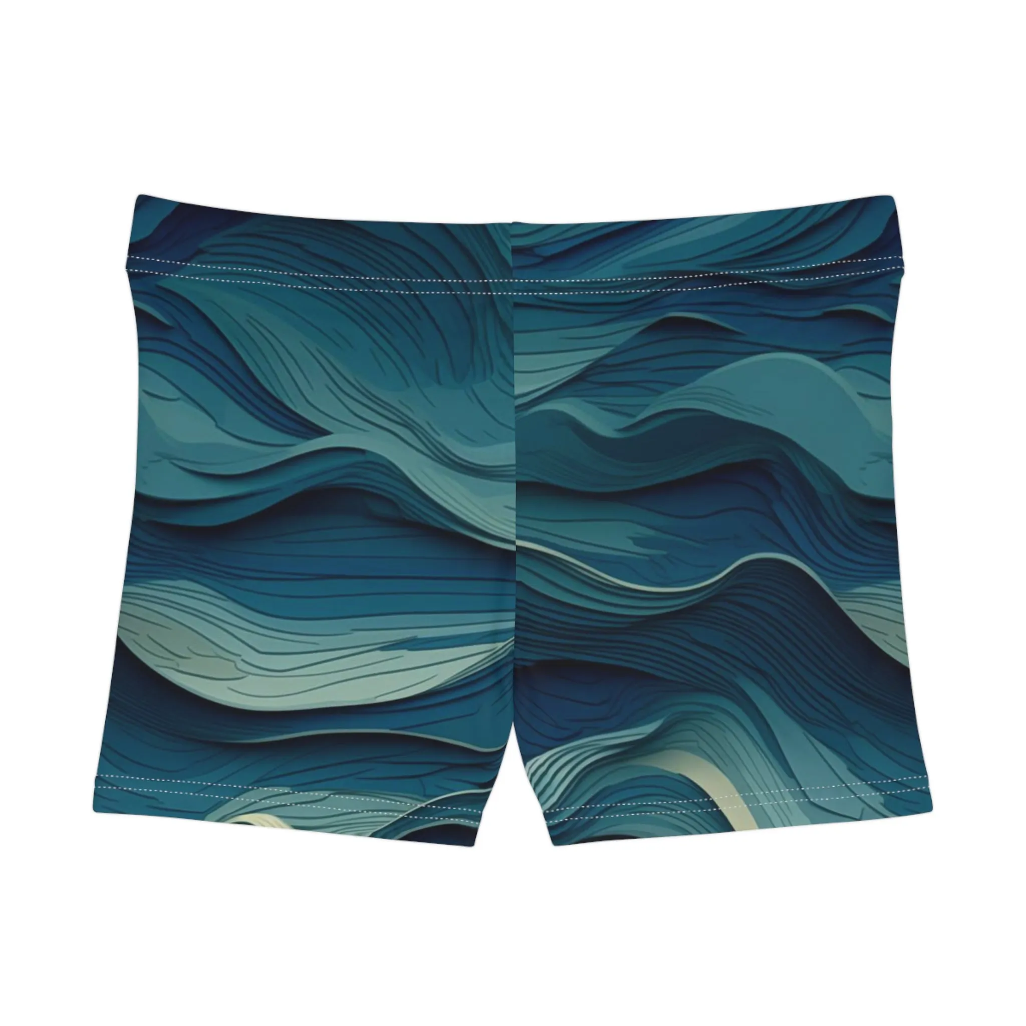 Workout Shorts - Jehanne Tadasana Ocean Waves