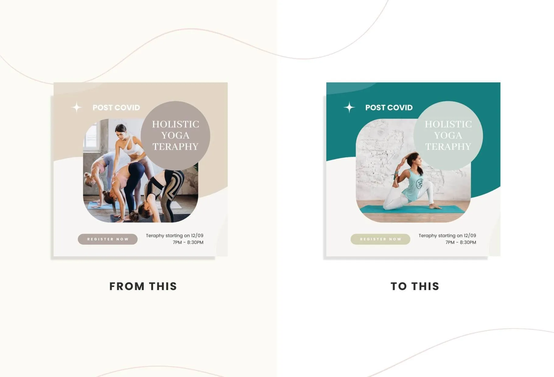 YOGA Elegant 97 Done-for-You Yoga Instagram Posts Fully Editable Canva Templates