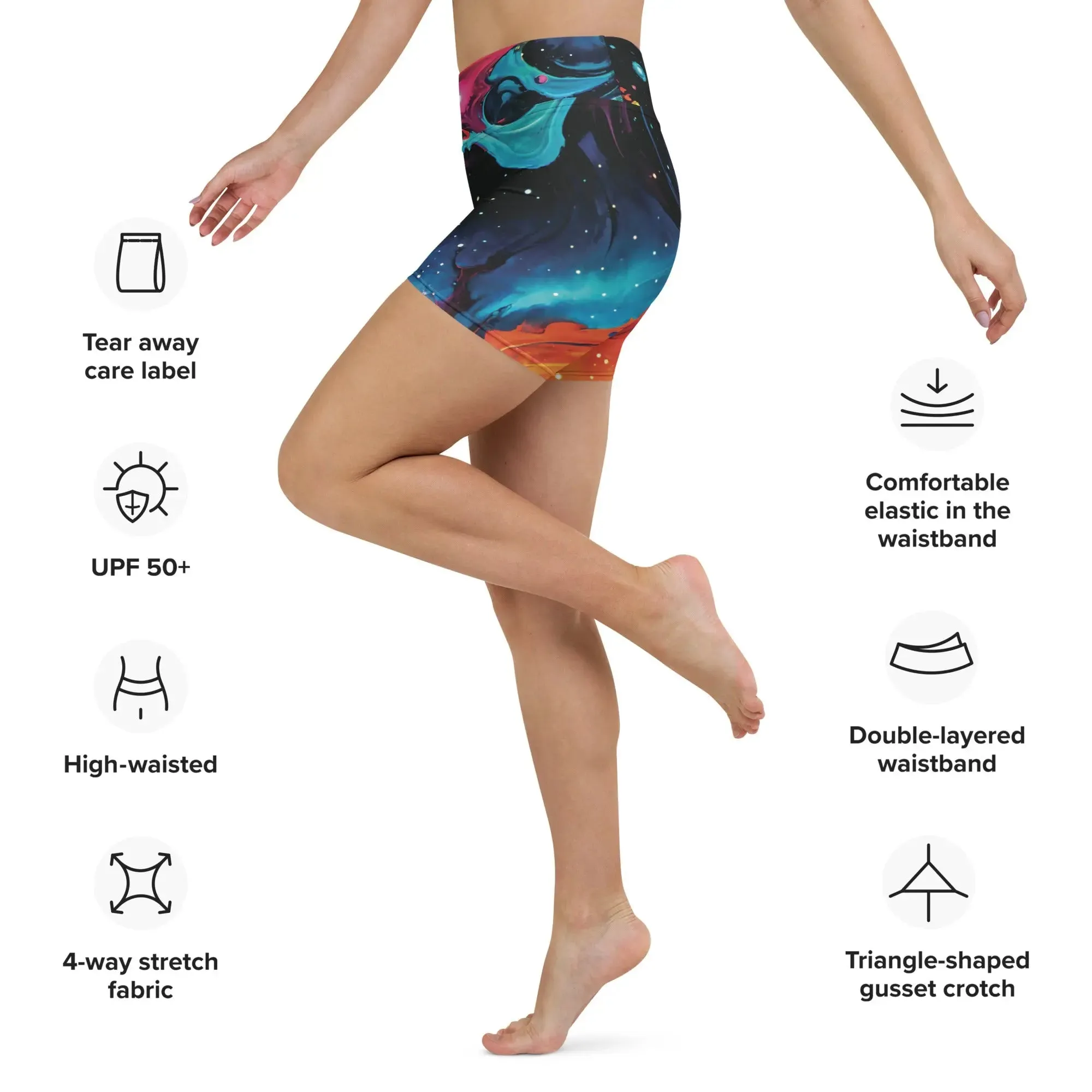 Yoga Shorts - Astral Tempest