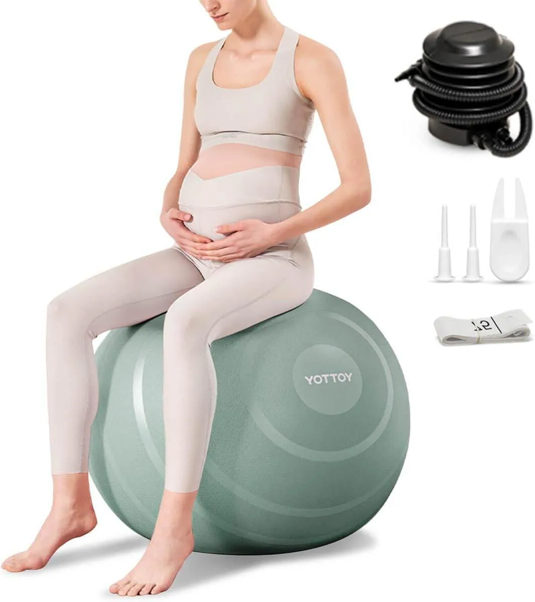 YOTTOY Anti-Burst Exercise Ball for Working Out, Yoga Ball for Pregnancy,Extra Thick Workout Ball for Physical Therapy,Stability Ball for Ball Chair Fitness with Pump