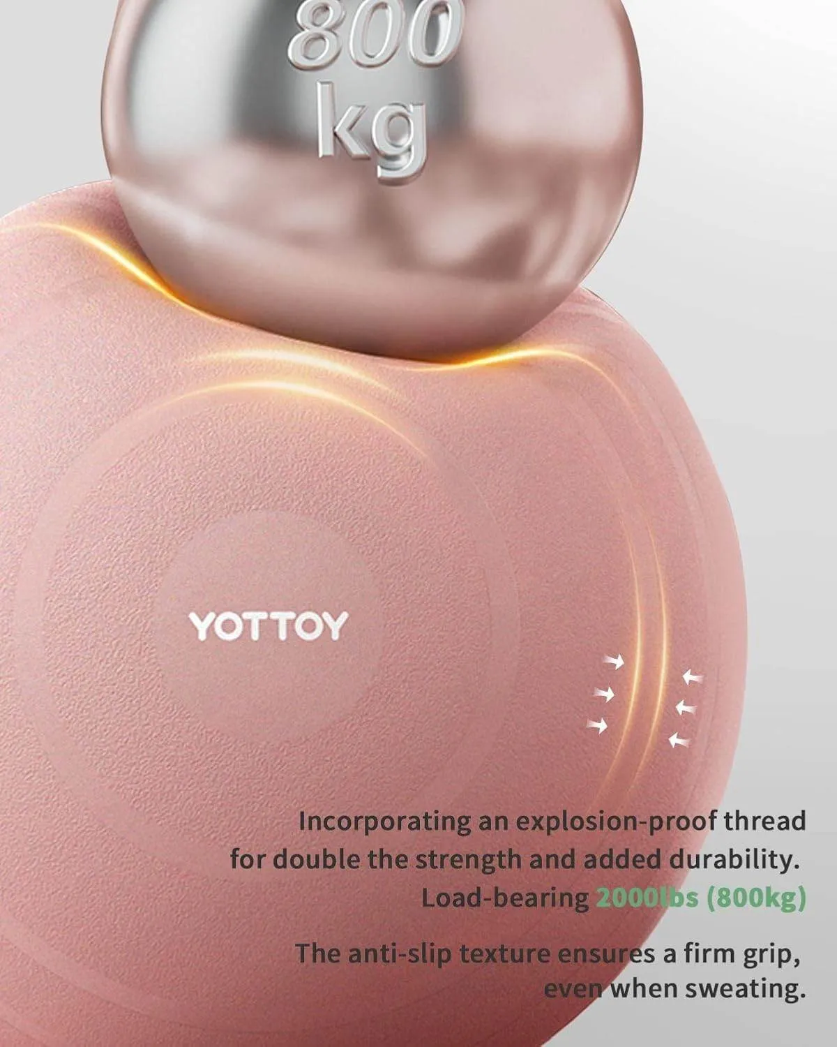 YOTTOY Anti-Burst Exercise Ball for Working Out, Yoga Ball for Pregnancy,Extra Thick Workout Ball for Physical Therapy,Stability Ball for Ball Chair Fitness with Pump