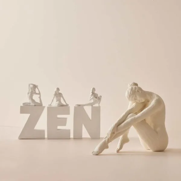 Zen Sculpture Yoga Pose Decorative Letters for Peaceful Decor
